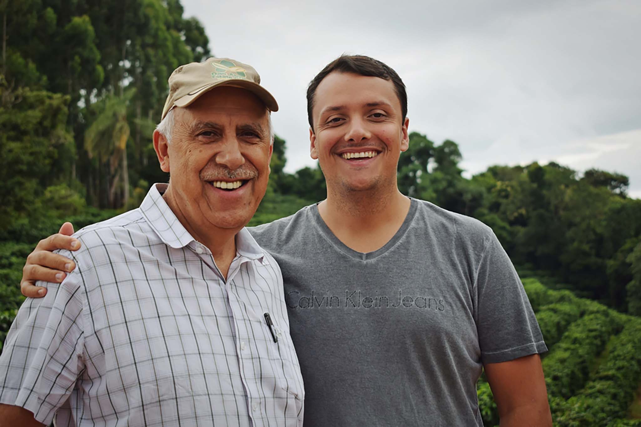 A Brazilian coffee producer called Muniz (Das Almas farm owner), looking at camera