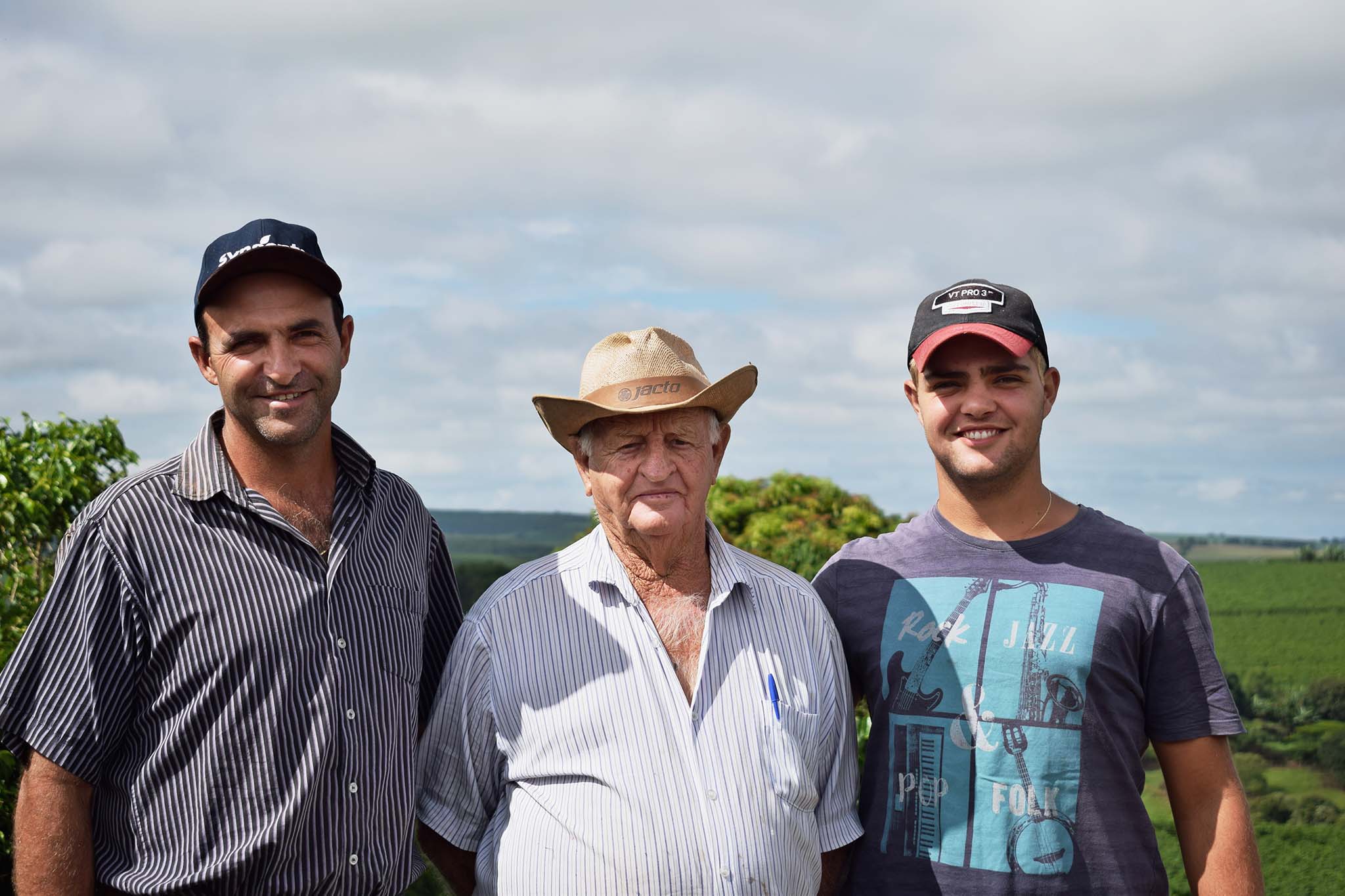 A Brazilian coffee producing family called Sao Joao, looking at camera